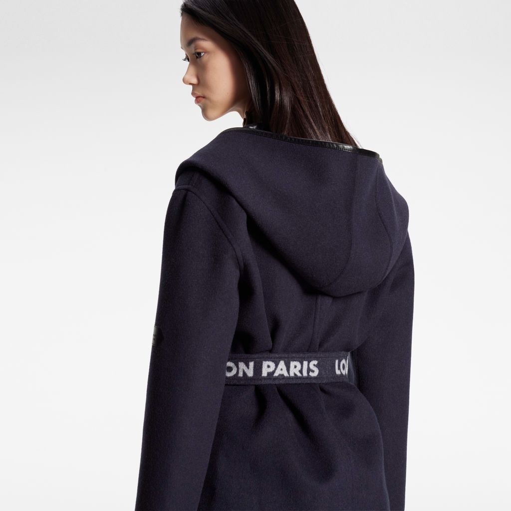 Louis Vuitton Signature double face hooded wrap coat